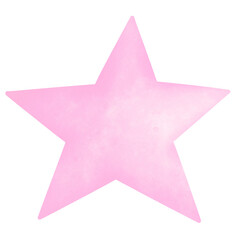Obraz premium Pink Star Watercolor Hand Draw
