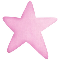 Pink Star Watercolor Hand Draw
