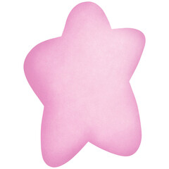 Pink Star Watercolor Hand Draw