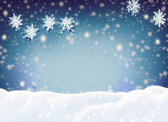 Fototapeta na wymiar Natural Winter Christmas background with blue sky