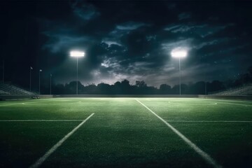 Fototapeta na wymiar Football field. Dramatic sky