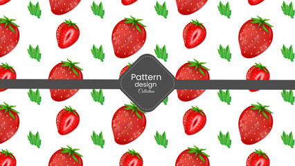 Seamless pattern design for fabrics , textile , wallpaper and more products . strawberry Illustration pattern collections . 