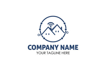 Home wifi simple logo design. Construction logo design template.