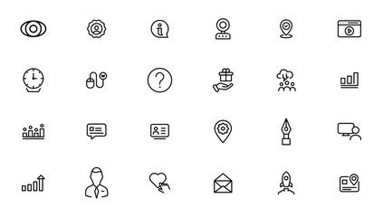 Search Engine Optimization - SEO thin line and marketing icons set. Web Development and Optimization icons. Vector illustration