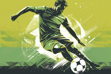  player soccer running with the ball in vector format