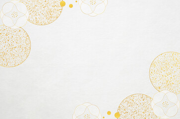 Luxury white Japanese "Washi" paper texture with abstract floral pattern. Background frame using Japanese paper texture with a modern Japanese pattern.