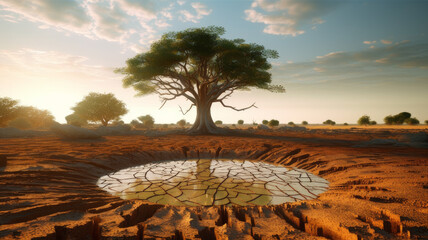 Obraz premium tree in the desert