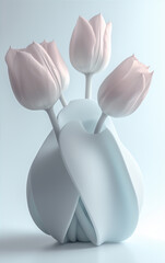 Elegant tone vase,created with generative ai tecnology.