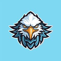 An intricately crafted eagle logo vector clip art illustration, showcasing intricate feather details and piercing eyes, ideal for sports team logos and corporate identities