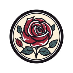 romantic roses flower vector logo clip art illustration