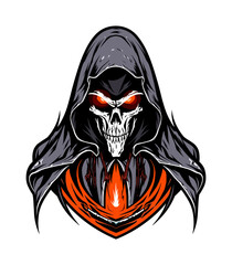 Capture the essence of the afterlife with a haunting vector clip art depicting the iconic Grim Reaper and its foreboding presence