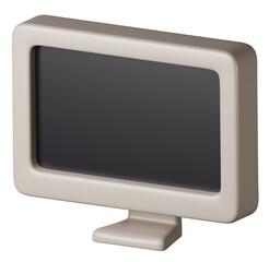 Computer 3d rendering icon illustration