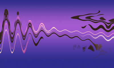 horizontal gradient background. color blends of blue purple and pinks. element fantasy graphic. wave lines in random pattern. illusion of light distance and dimension. space for text and logos