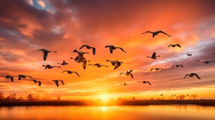Obraz premium flock of birds