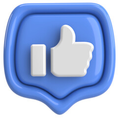 Like icon. Like button. 3D illustration.