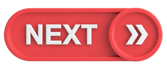Next button. Continue button. 3D illustration.