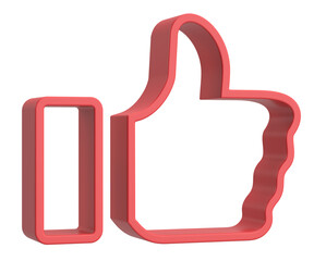 Like icon. Like button. 3D illustration.