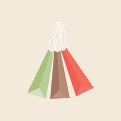 Shopping bag cartoon illustration design for icon website.