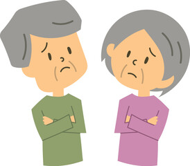 悩む老夫婦