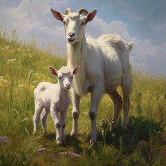 Obraz premium sheep and lambs