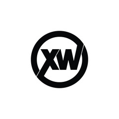 Letter XW circle logo design vector