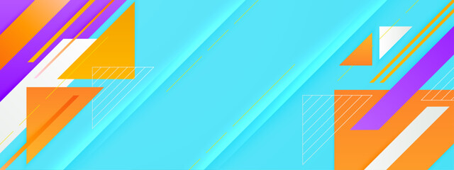 Modern colorful template banner background with geometric element and gradient orange color. Design with liquid shape.