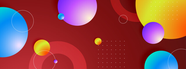 Vector banner with colorful triangle and abstract geometric