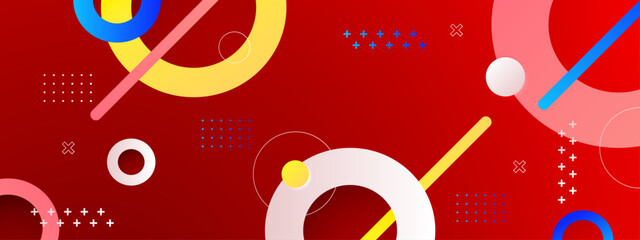 Fototapeta premium vector colorful abstract banners with geometric shapes