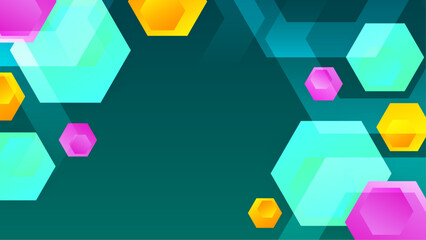 simple dynamic colorful shape background banner design in 3D style with dark color.