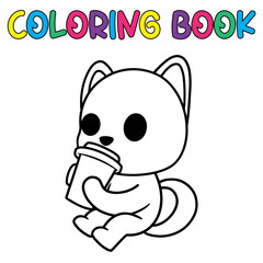 Vector coloring book animal activity. Coloring book cute animal for education cute dog black and white illustration