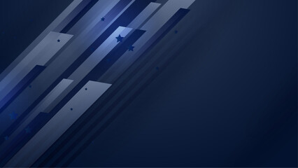 vector american flag in dark blue abstract background