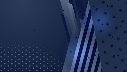 vector flat waving american dark blue flag background