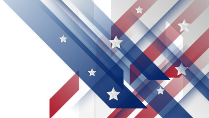 Vector abstract usa background design of line gradient and star 4th of july independence day