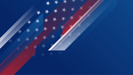 Vector stars and stripes background with silhouette of a veteran soldier and copy space area