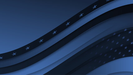 Vector abstract usa background design of line dark blue and star 4th of july independence day