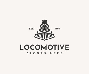 Vintage old locomotive train logo design template. © Hunter Leader