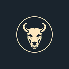 simple bull shape animal professional logo vector illustration template design