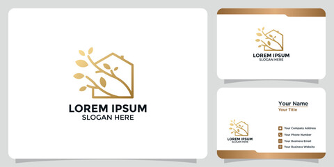 tree house design logo and business card