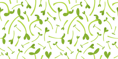 Pattern with fresh micro greens and young sprouts
