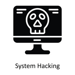 System Hacking Vector  solid Icon Design illustration. Cyber security  Symbol on White background EPS 10 File
