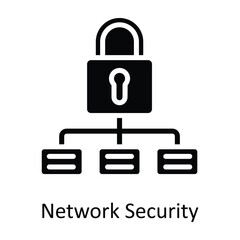 Network Security Vector  solid Icon Design illustration. Cyber security  Symbol on White background EPS 10 File
