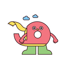 Cute school supplies characters. Cute adhesive tape has a surprised expression.