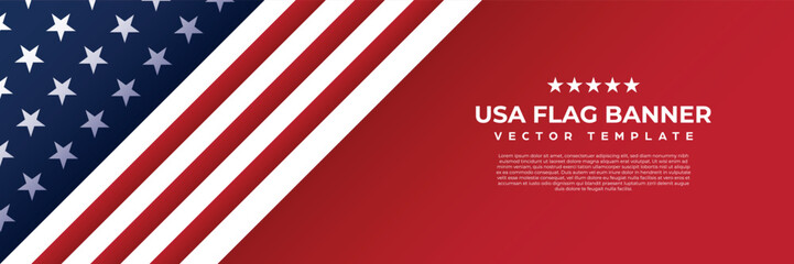 america banner design vector, usa flag background template for celebrate national day, 4th of july, memorial day event