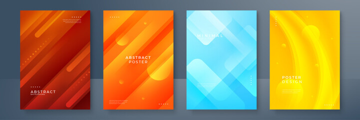 Abstract geometric poster cover design with minimal futuristic corporate concept. Geometric shape. Design elements for poster, magazine, book cover, brochure. Retro futuristic art design.