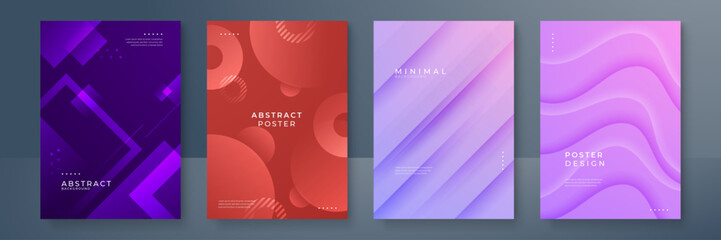 Colorful geometric background, vector illustration. Modern abstract covers set, minimal covers design.
