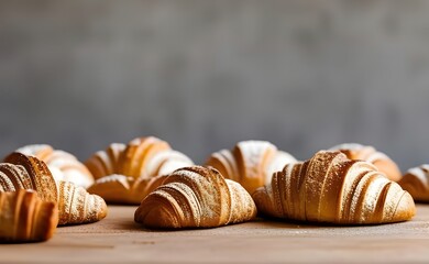 French croissants on a table.