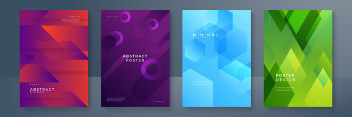 Abstract colorful geometric shapes vector technology background, for design brochure, website, flyer. Geometric 3d shapes wallpaper for poster, certificate, presentation, landing page - obrazy, fototapety, plakaty