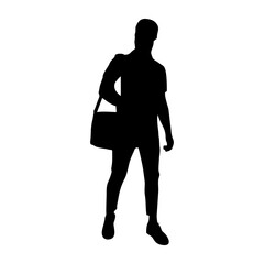 silhouette of business office man carrying laptop briefcase