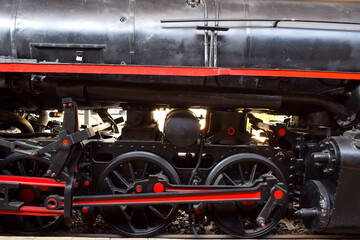Historical steam locomotives are stored in the Ambarawa railway museum