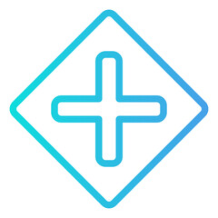 Obraz premium Crossroad icon in gradient line style, use for website mobile app presentation